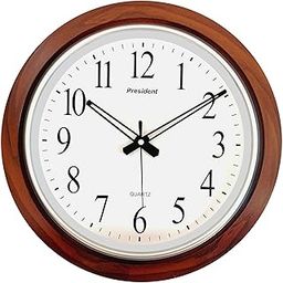 President Quartz Big Size Royal Look Wall Clock for Hall,Home,Office, (40 X 40 X 4 Cm Color - Dark Wood) Made in India, Analog, Brown-image-57