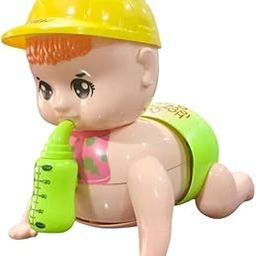 Toy Imagine Crawling Baby Toy with Bottle | Musical & Light-Up Infant Action Toy | Crawling Movement, Colorful Hat, Sound & Light Effects | Battery Included in Box | for Babies & Toddlers-11