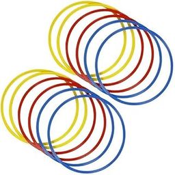 Plastic Sports Agility Ring Ladder Multicolor Footwork Training & Speed Hurdles Set of 12 Rings with Velcro for Soccer Football Tennis Baseball Drills- 18 inch Size, Home Gym Equipment-image-67
