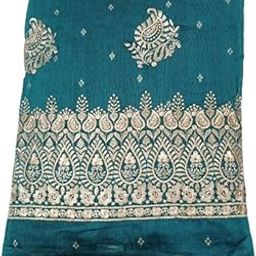 Unstitched Vichitra Silk Dress Material for Women (TSR-8047_Pine Green_Free Size)-picture-44