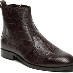 teakwood leathers Men's Croco-Textured Leather Chelsea Boots with Side Zipper | SH_AB_LX06_J-picture-17