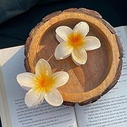 Radhya Accessories 2 pcs Large Viral Flower Hair for Women Hair clutchers Plumeria hair Clips, painted Hair Accessories for Women Girls Gift (cream)-image-94