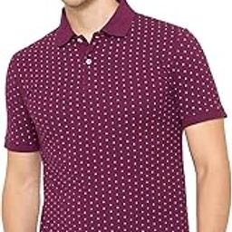 Men Printed Polo Neck Half Sleeve Tshirt-AJ23-WINE-image-33