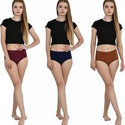 Aj Hosiery Women’s Cotton Lycra Mid Waist Hipster Panties Combo Pack of 3 Sof Stretchable Antimicrobial High Coverage Breathable Odor Free Concealed Panty-image-120