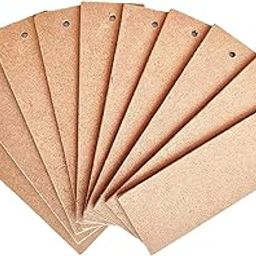 RED APPEL MDF Cutouts Bookmark with Hole Plain MDF Sheet Blanks Cutouts - Pack of 10 for Painting Wooden Sheet Craft, Decoupage, Resin Art Work & Decoration-image-44
