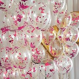 ITAF PINK Glitter Transparent Confetti Balloons For Balloon Garland/Birthday/Anniversary/Baby Shower/Bachelorette/Engagement & Cocktail Party Decorations - Pack of 20 (PINK CONFETTI)-10