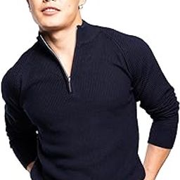 High Neck Pullover Zip Sweater-image-16