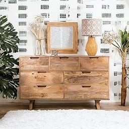 Solid Mango Wood Chest of Drawers for Storage | Wooden Chest of Drawers for Bedroom | Wooden Storage Furniture with 7 Drawers Storage-image-51