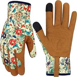 MERTURN Leather Gardening Gloves for Women Garden Gloves Thorn Proof Touch Screen Design Heavy Duty Yard Working Gloves for Planting, Digging, Pruning Women-image-43