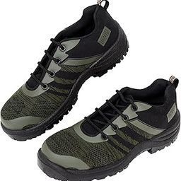 BLACK+DECKER Flyknit Black & Olive Green Sporty Design Safety Shoes for Men Lightweight | Antistatic & Antislip | Single Density | Fiber Toe | BXWB0185IN-FN | Size-08-image-42