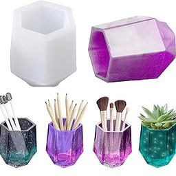 HASTHIP® Silicon Moulds for Resin Moulds DIY Cup Resin Silicone Mold Cosmetics Brushes Pen Storage Mold for Home Décor, White-picture-13