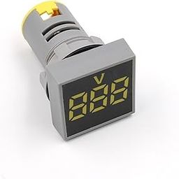 22MM AC 60-500V 0-100A Voltmeter Voltage Meter Indicator Light Digital LED Ammeter Ampermeter Currrent 1Pcs (Color : Yellow Voltmeter)-17