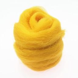 CALANDIS Handmade 10g Wool Roving Fibre for Needle Felting Materials Yellow | Roving Wool & Fibers | Spinning & Felting-image-1
