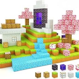 TechMax Solution Magnetic Blocks - Build Magnet World Magic Portal Set, Magnetic Tiles Building Blocks Toddler Toys STEM Sensory Outdoor Toys (Cherry Blossom, 84, Piece)-41