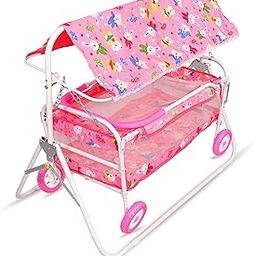 AVANI METROBUZZ Baby Cradle with Swing and Mosquito Net, Four Wheels for 0-13 Months Baby Boys and Girls (Pink)-image-36