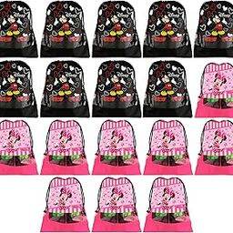Portable Travel Shoe Bags Dust-Proof Shoe Organizer Space Saving Storage Bags, Disney Print (Set of 18,Black & Pink) -HS_35_KUBMART18096-image-97