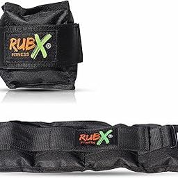 RUBX Ankle Weights 3KG (1.5KG X 2) Black- Adjustable StrapWeighted Bands for Strength Training, Running, Gym, Yoga & Home Workouts – Unisex Polyester with Secure Fit-image-84