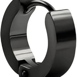 HUGGIE BLACK - Titanium Steel Stud Earrings for Men & Boys.-image-79