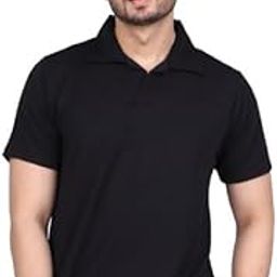 Men's Solid Polo T-Shirt | Classic Half Sleeve Collar T-Shirt for Office, Casual Branded Comfort Fit | Tshirt for Men (106, BLK, 3XL)(3XL_MTS_106_BLK_BZ)-image-64
