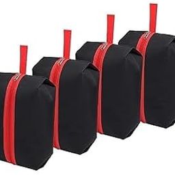 Shoe Pouch for Shoe Organizer in Travelling Shoe Cover for dustproof Packing Shoe Bag 40x13x18cm (Black & Red) Pack of 6-image-39