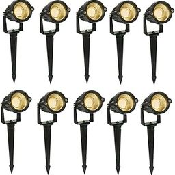 D'Mak Aluminium Body Outdoor LED 3 Watts and Spike Focus 'IP65 ' Water Resistant and Adjustable 180° Black Round Garden Lights for Garden, Parking Area, Malls, Patio, (Warm White) - Pack of 10-picture-21