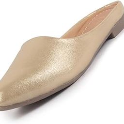Women Back Open Ethnic Slip-On Mules Glittery Shiny Slippers|Lightweight Loafer Flats | Memory Cushioned Insole-picture-54
