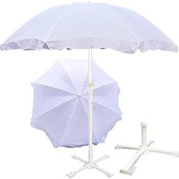 RAINPOPSON Garden Umbrella with Stand 12 feet Outdoor Big Size Double Kmani Support Waterproof & UV Protaction Heavy Duty Garden Umbrella (White)-19