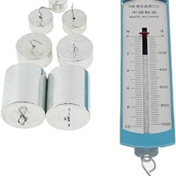 LOOM TREE® Lab Spring Dynamometer Spring Balance Hook Weight Set Force Meter Dual Scale | 1 Piece Spring Dynamometer 7 Pieces Hook Weights-22