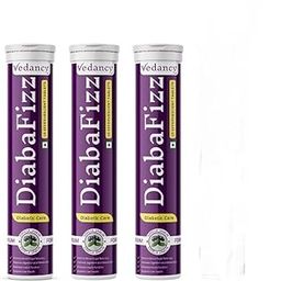 Vedancy Diabafizz Effervescent Tablets with Sugar Control Formula, Ayurvedic, Pack of 3-50