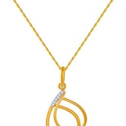 p.c. chandra jewellers 14k (585) Yellow Gold and American Diamond Pendant for Women-picture-40