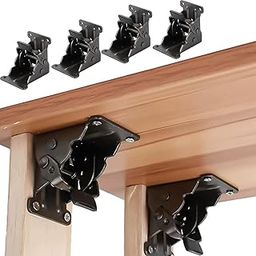 90° Folding Table Leg Brackets – Heavy Duty Adjustable Self-Locking Furniture Hinges – Carbon Steel Support Hinge with Screws for Tables, Cabinets, Beds (2)-image-3