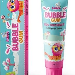 Adore Bubble Gum Flavor Toothpaste -Fights Plaque-Fluoride Free -Gentle for Kids (Pack of 3)-9