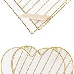 SAZ DEKOR® 2-4pcs Iron Wall Floating Shelves Bathroom Bedroom Office Decor 2pcs Golden-picture-19