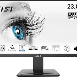 MSI PRO MP251 24.5 Inch Full HD Office Monitor - 1920 x 1080 IPS Panel, 100 Hz, Eye-Friendly Screen, Built-in Speakers, Tilt-Adjustable - HDMI 1.4b, D-Sub (VGA)-27