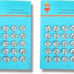 RIANZ Embroidery Material 8 MM Silver Tich Buttons (Fancy Buttons/Snap Buttons/Clip Buttons/Chit Buttons/Hook Buttons) for Clothes Craft,Dressmaking and Sewing Purpose (Silver - Pack of 40 Buttons)-19
