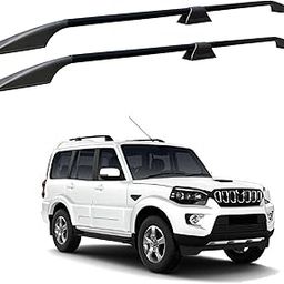SHOPONE - Stylish Roof Rails (Drill Free) in Rocket Curve Design in Black Colour with Both Legs in Black for Scorpio-picture-7