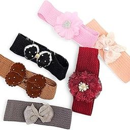 Random Design Mixed color Baby Girls Headband Set Hairbands Hair Accessory (Pack Of 6)-96