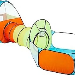 Amazon Brand - Jam & Honey Theme 3 in 1 Combo Tunnel | Tunnel, Play Tent House, Ball Pool for Kids 3 to 6 Years | Spacious, Lightweight and Portable | Without Balls | Multi Colour-14