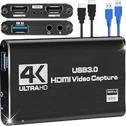 Game Capture Card, 4K USB 3.0 HDMI Video Capture Card with HDMI Loop-Out 1080P 60FPS Live Streaming Game Recorder Device, Compatible Windows Linux OBS OS X Twitch for PS3 PS4 - (Black)-picture-30