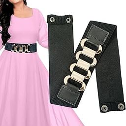 Women's Wide Elastic Corset Belt – Adjustable Snap-Button Waist Belt for Dresses, Coats, Jumpsuits Fashion Belt Stretchy Waistband Belts Size:26-36 Inch-image-12
