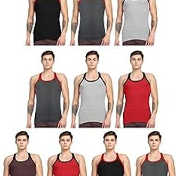 Men's Solid Regular Fit Vest (Jon-Obamaa-Gym-Vest-10-80_Multicolor-image-21