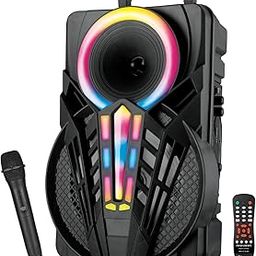 TRONICA Sargam PRO Karoake Wireless Bluetooth 50W Party Speaker Multi Media Portable Speaker Supporting LED Display, RGB Lights, USB, SD Card, AUX, MIC in, FM, TWS & Comes with Free Wireless Mic-22
