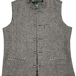 Self Checked Pattern Nehru Jacket, Beige and Black, Classic Tweed-image-33