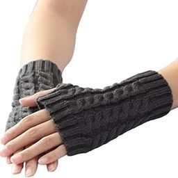 Women's Knitted Arm Gloves Winter Soft and Warm Long Mitten Unisex Cable Knit Fingerless Winter Fingerless Gloves Thumb Hole-image-41