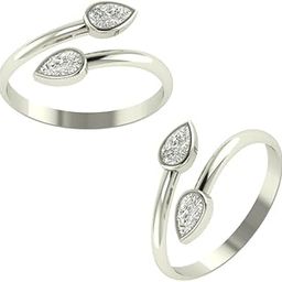 Peenzone 925 CZ Silver Toe Rings (Leg Finger Rings) In Pure 92.5 Sterling Silver For Women | Adjustable Toe Rings for Women and Girls | Chandi Bichiya-image-46
