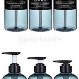 6Pc Foaming Soap Dispenser Lotion Shampoo Pump Bottle Blue-Black-image-17