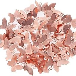 Kawn® 50pcs Metal Butterfly Charms Pendants DIY Hair Jewelry Findings Rose Gold-image-51