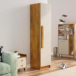 Wooden Almirah for Clothes, Door for Bedroom, 1 Door Wardrobe Huge Storage Space (42D x 43W x 183H CM) | 3 Year Warranty (Giant Wood & Frosty White)-image-55