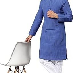 Men's Cotton Long Kurta Full Sleeves - Casual Ethnic Wear-image-99