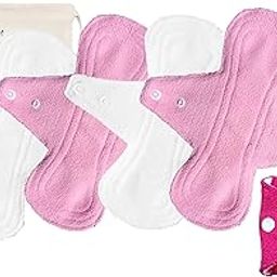 Reusable Washable Cloth Mini Sanitary Pads-Cloth Pantyliners With Wings for Women-4 Panty liners-Mini Pads & 1 Storage Bag - Size 200mm-picture-23